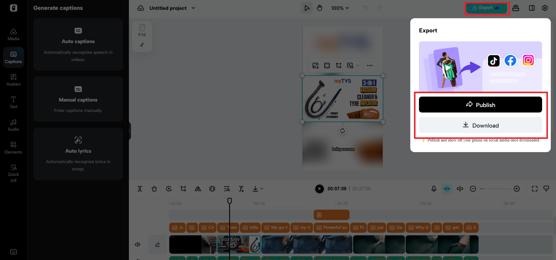 Export your video