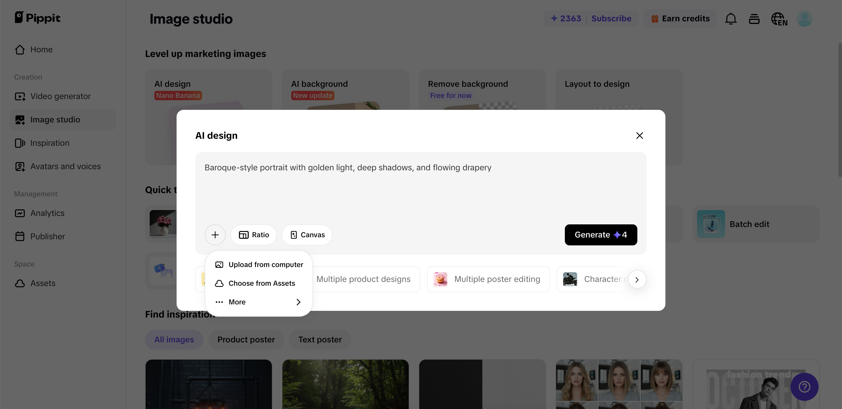 Creating Baroque style art