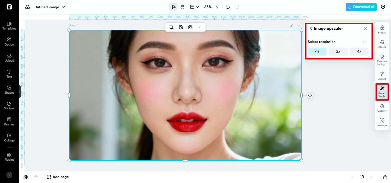 Улучшение изображения в Pippit