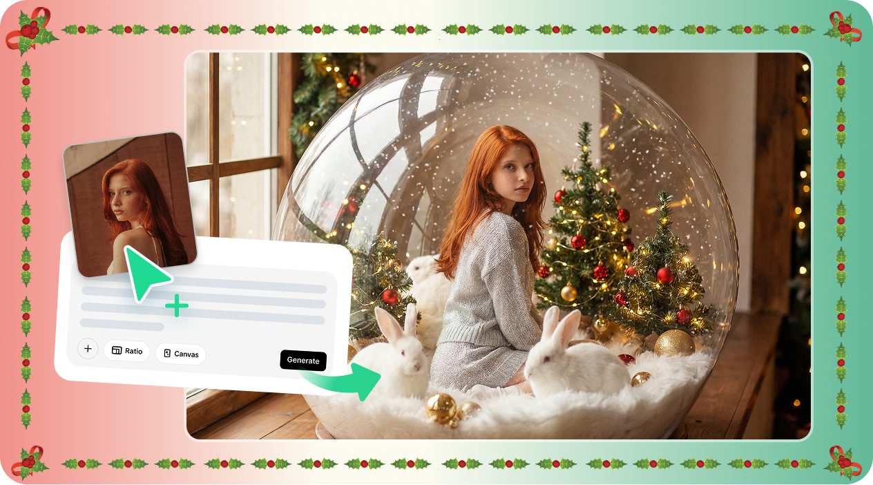 Christmas globe portrait creation