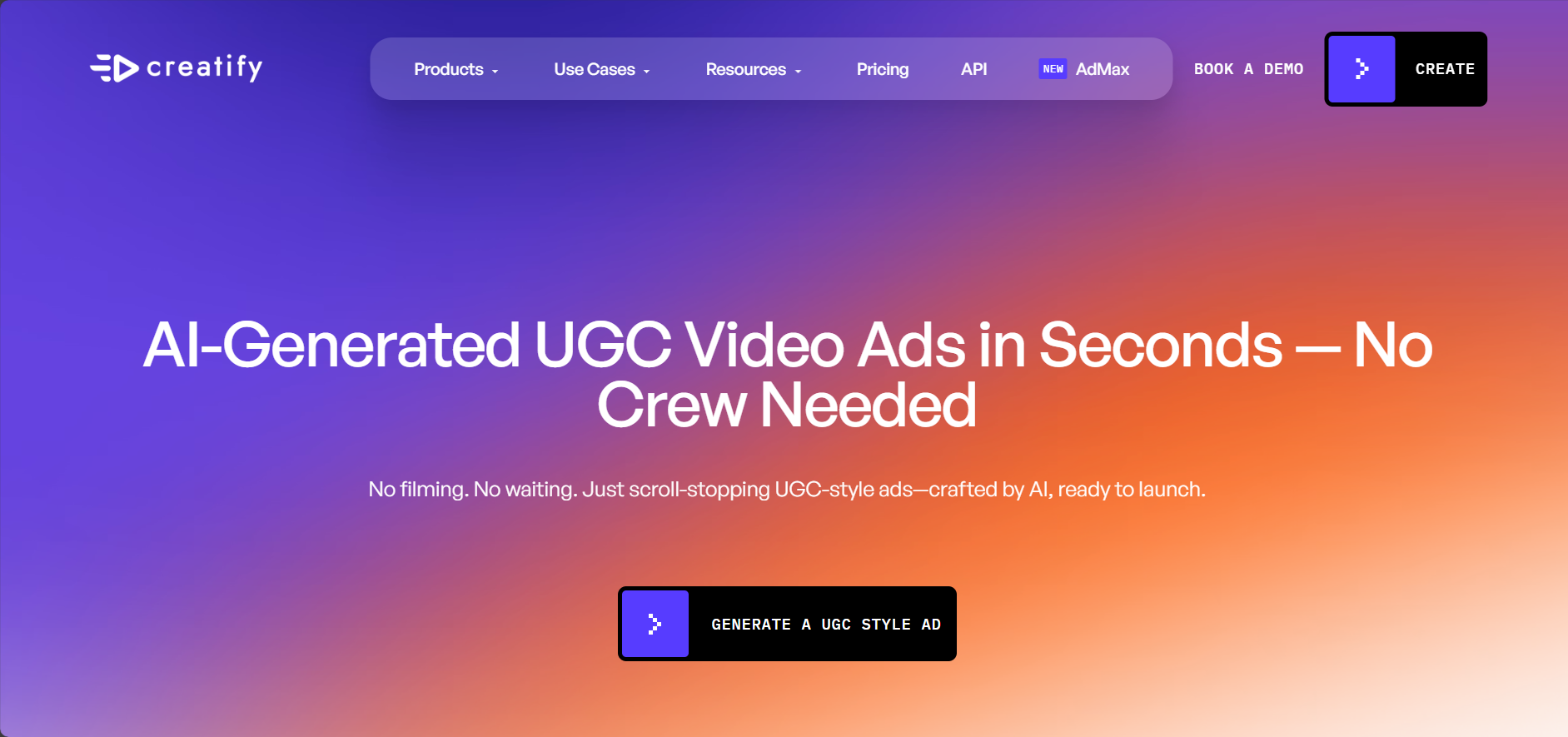 Creatify homepage