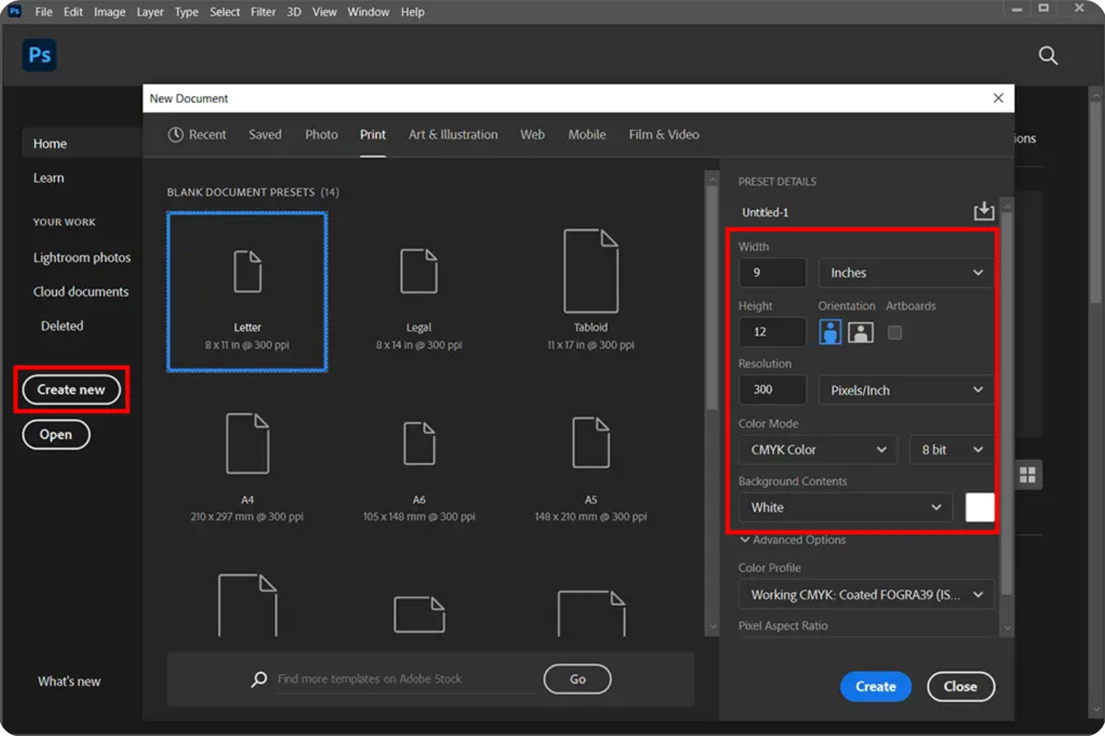 Налаштування шаблону макета для флаєра в Photoshop