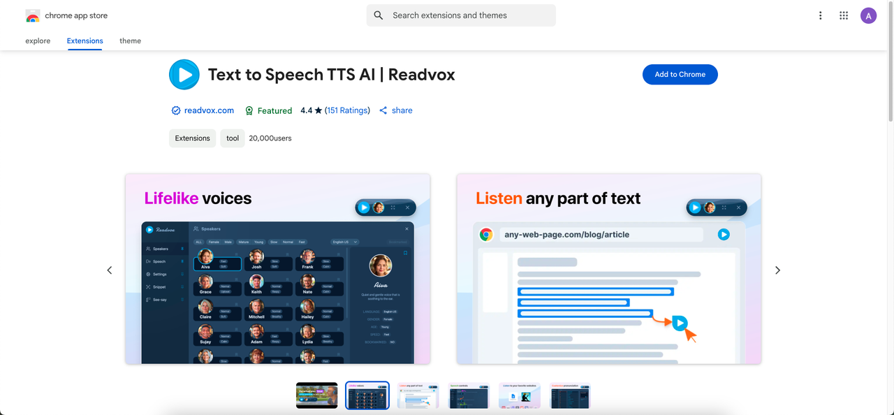 Readvox British translate voice extension