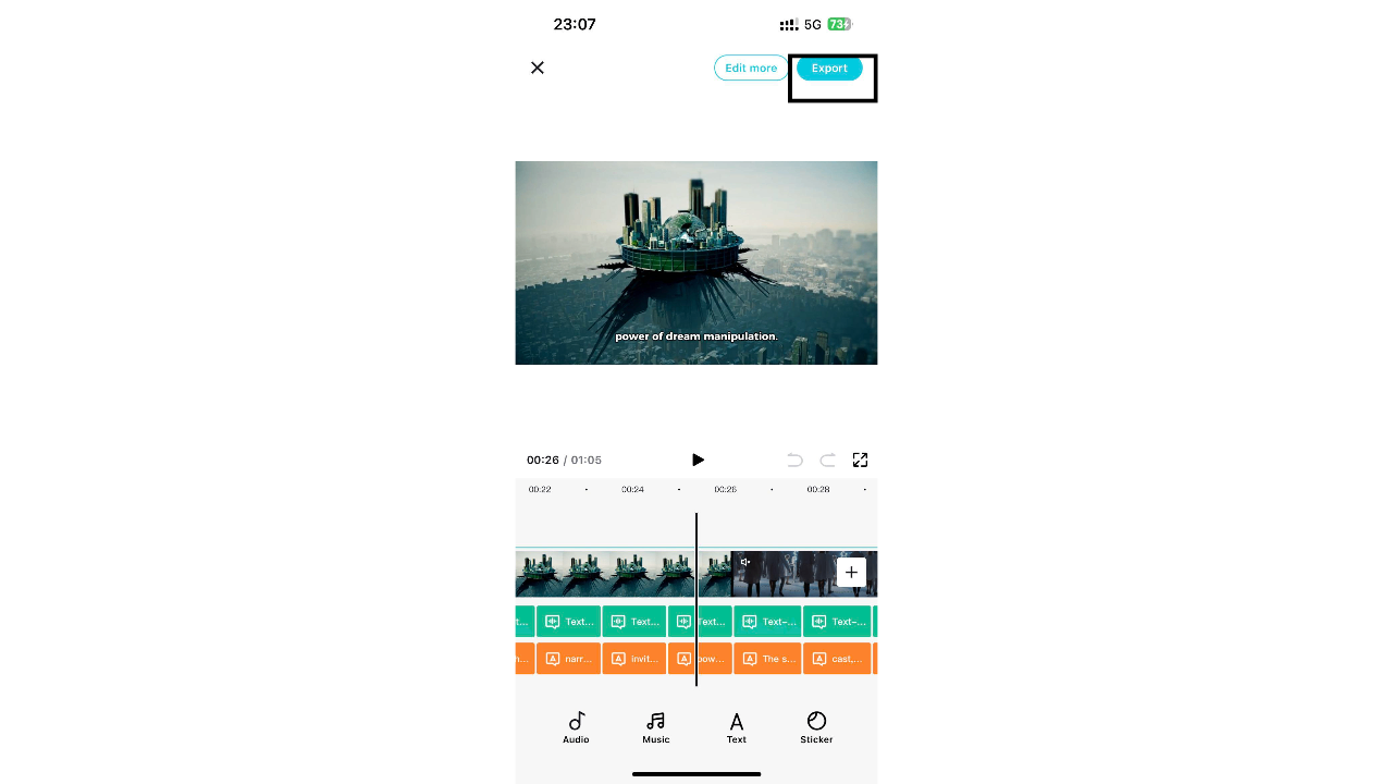 CapCut App's Script to Video - Export generated video