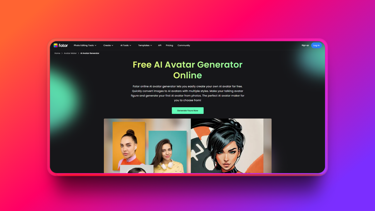 Penjana avatar AI oleh Fotor