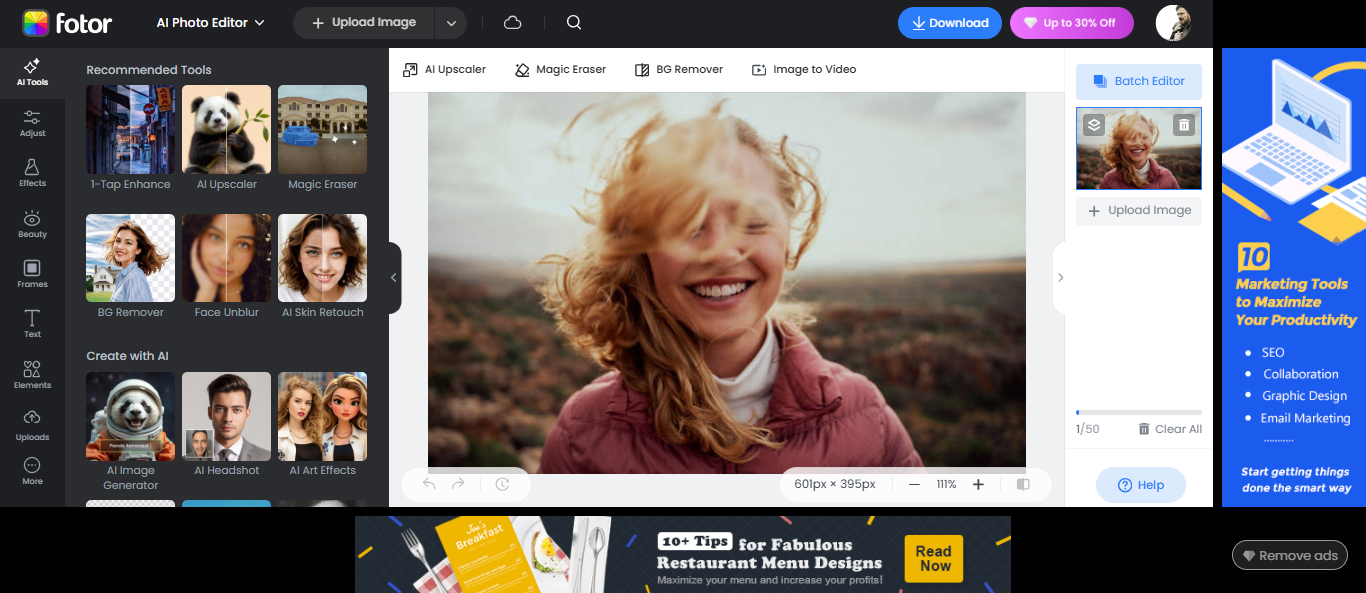 Fotor AI photo editor