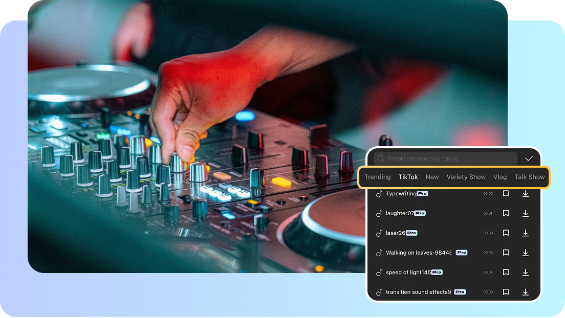 Extensive sound effects library
