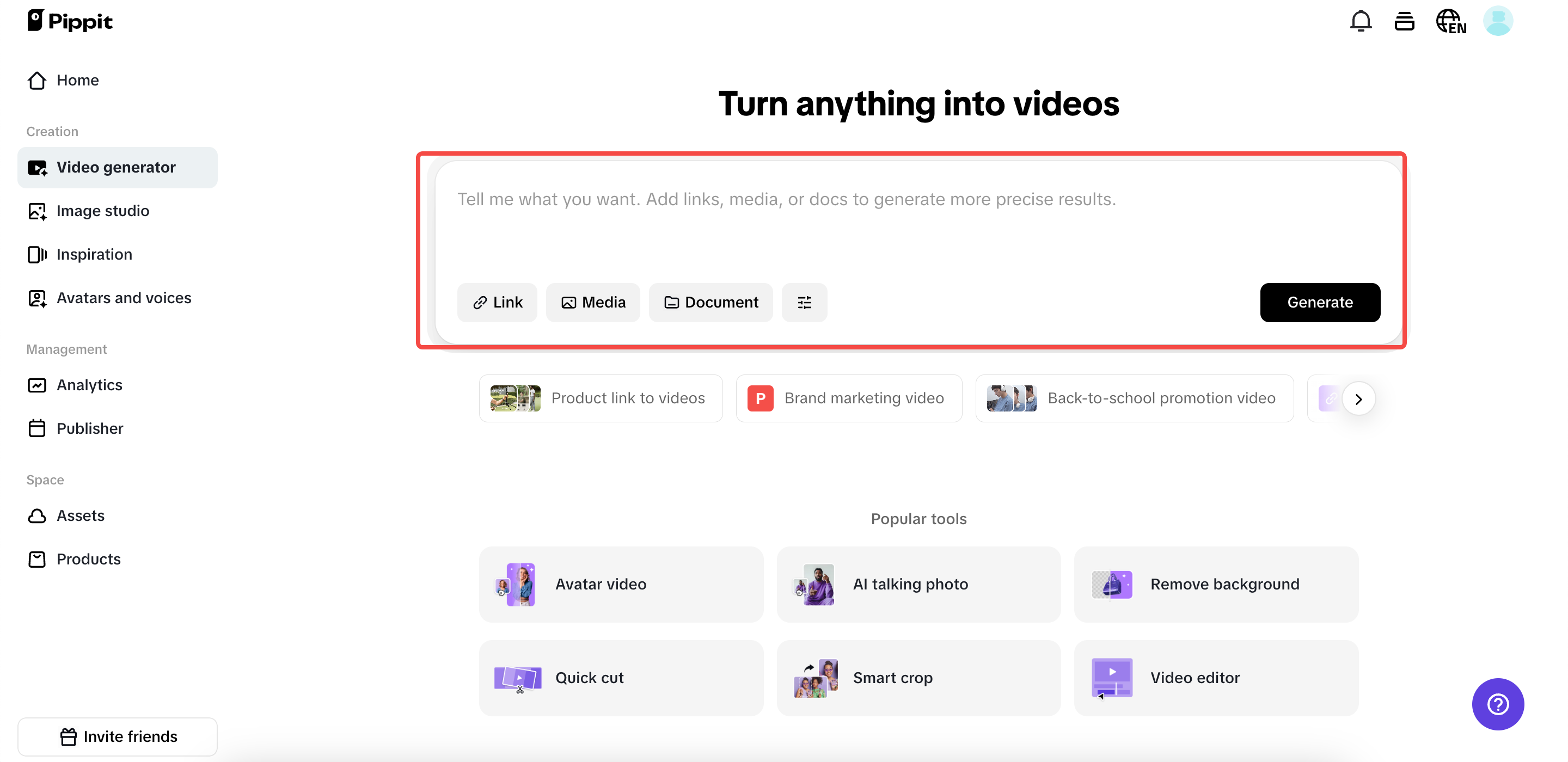 Start with product links and media