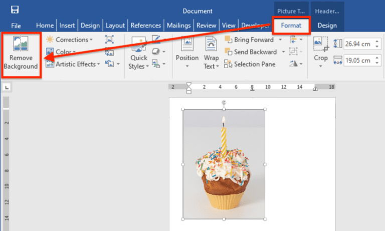 Remove the image background in Word