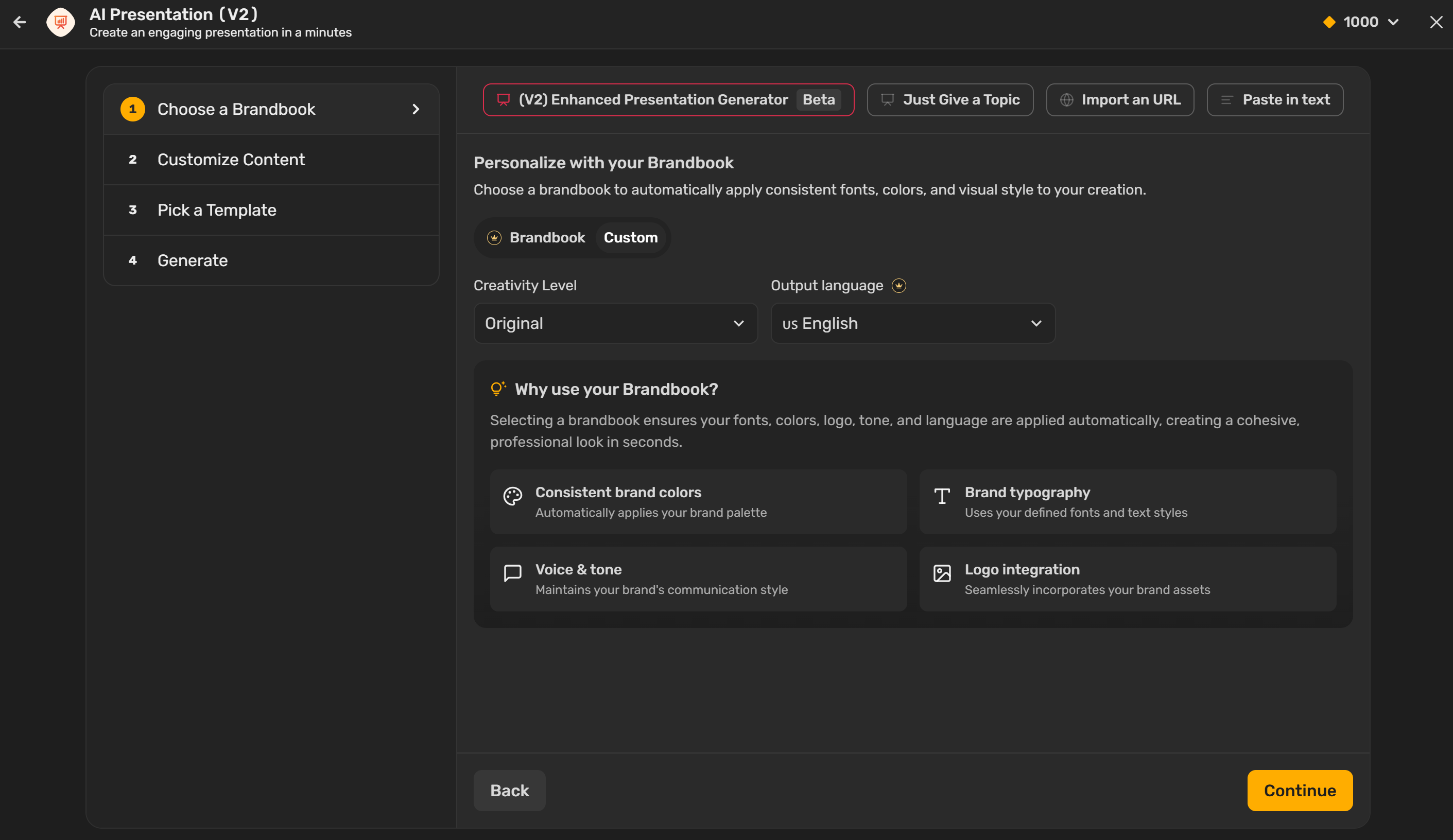 Customize your presentation in Simplified AI presentation maker