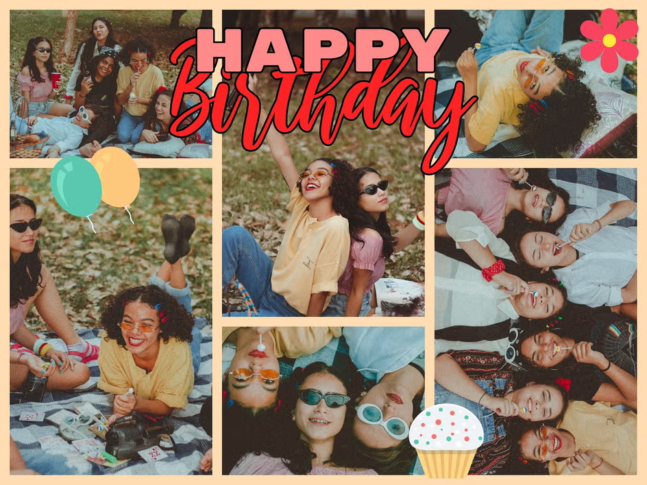 Birthday memories collage video
