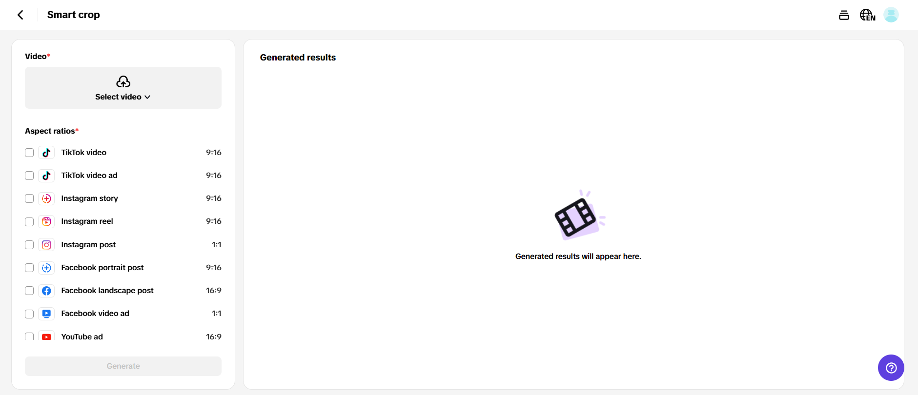 Potong video untuk semua platform