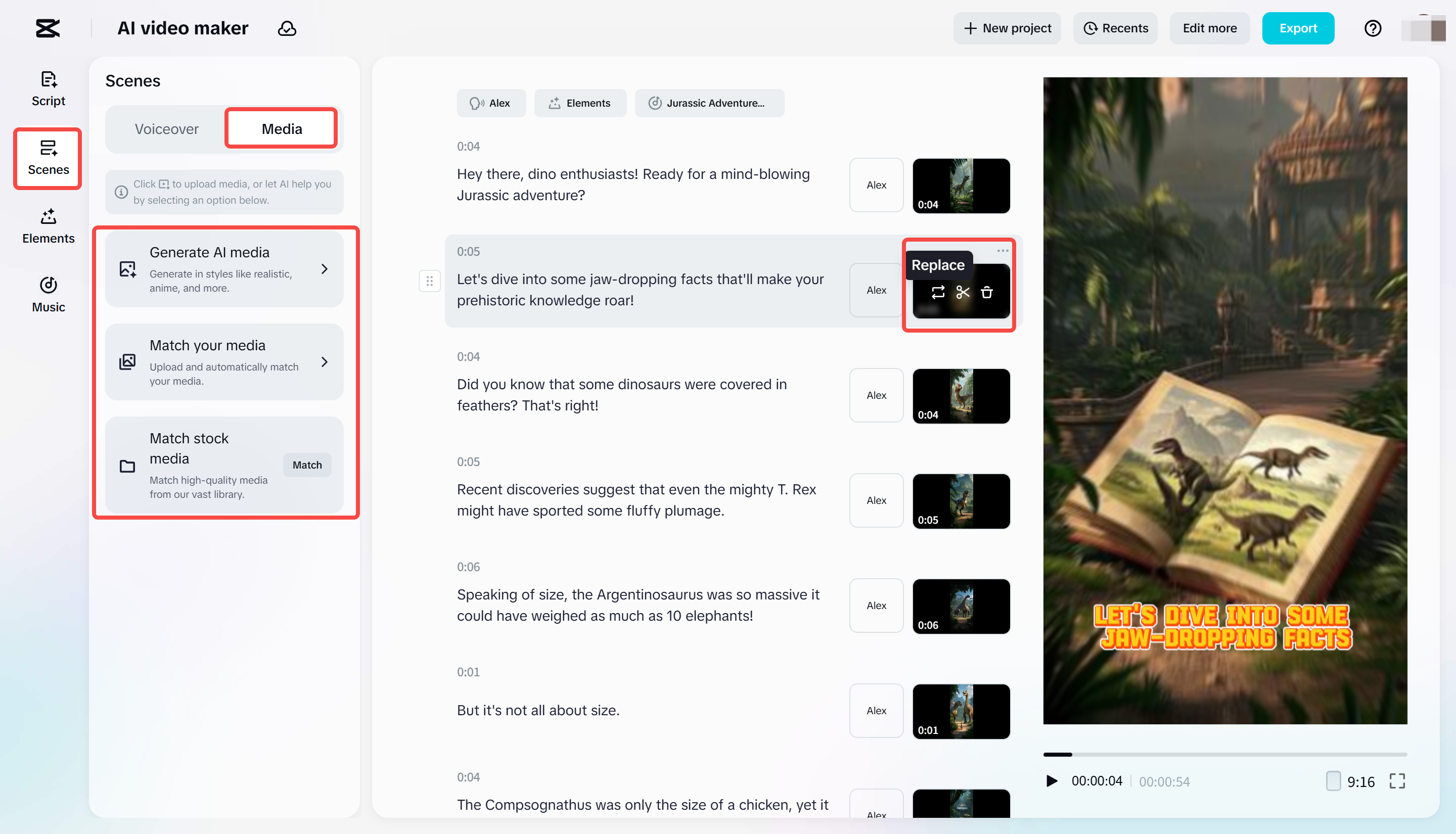 Agrega tu contenido multimedia en el creador de videos con IA de CapCut Web