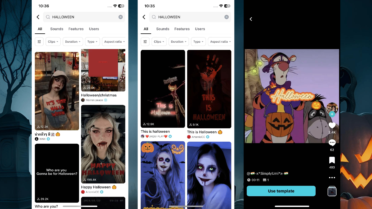 CapCut App - Halloween video templates