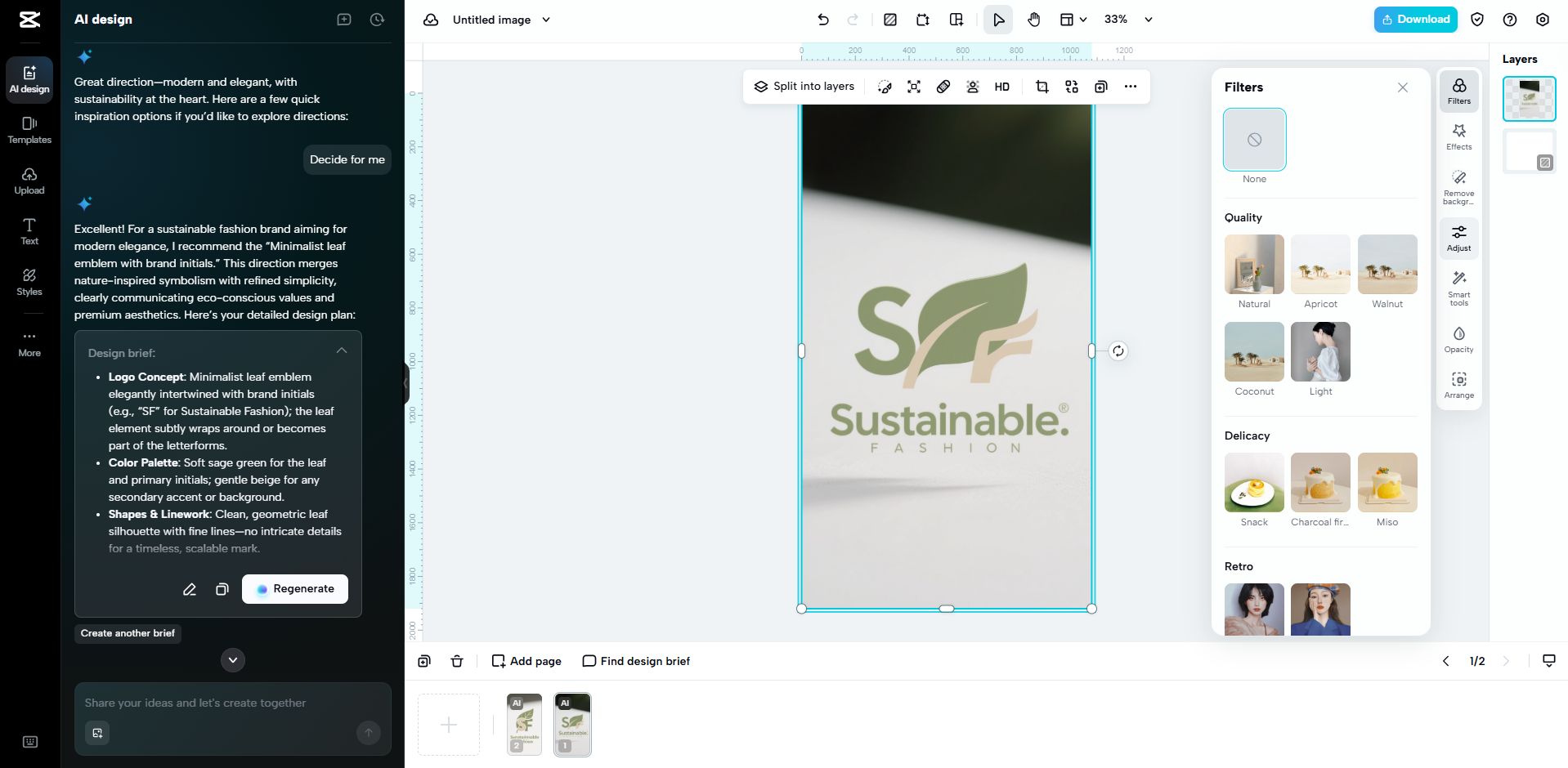 Interface do CapCut Web - uma forma mais fácil de criar imagens