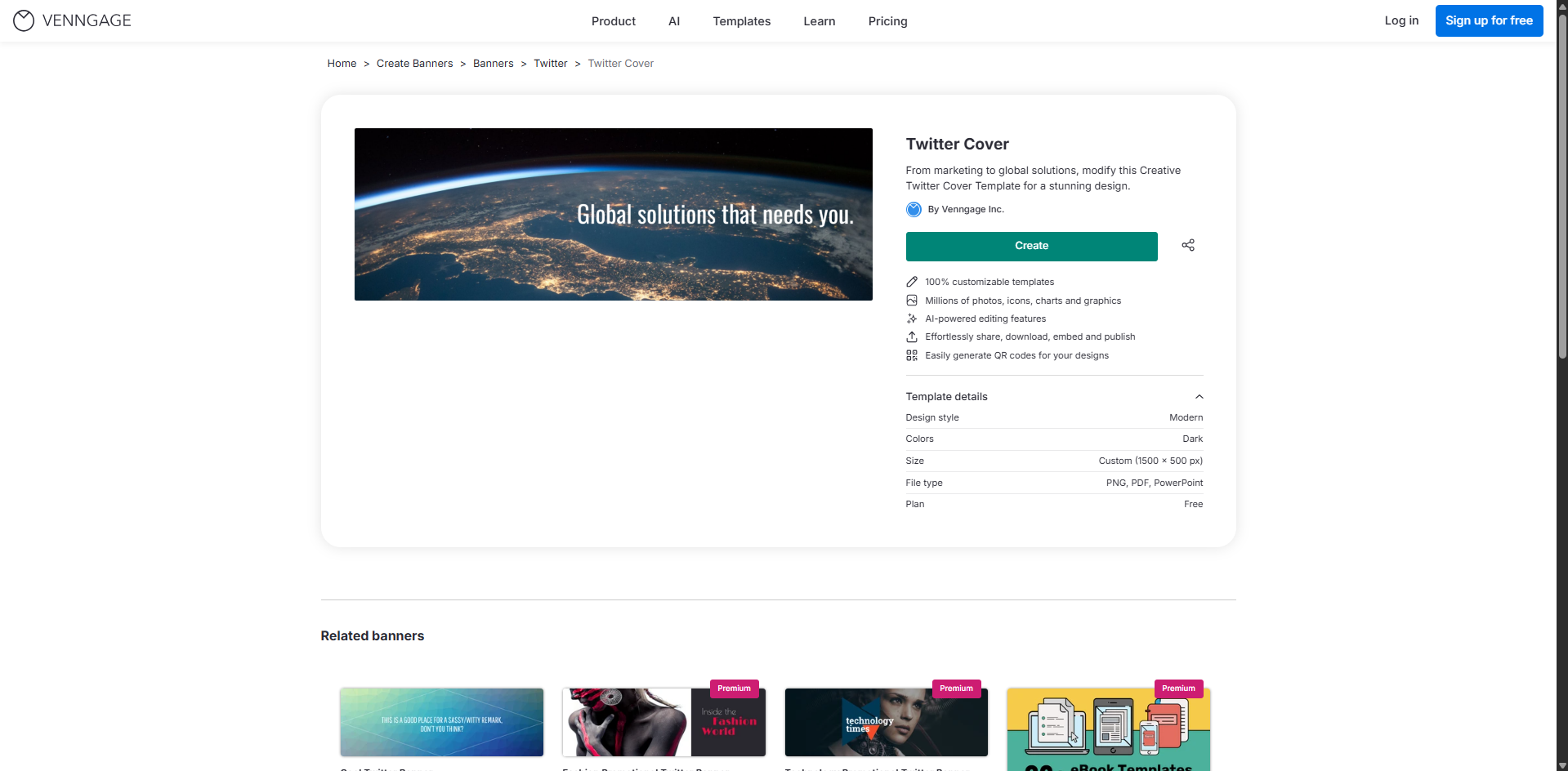 Interface of Vengage - a valuable site for aesthetic Twitter headers