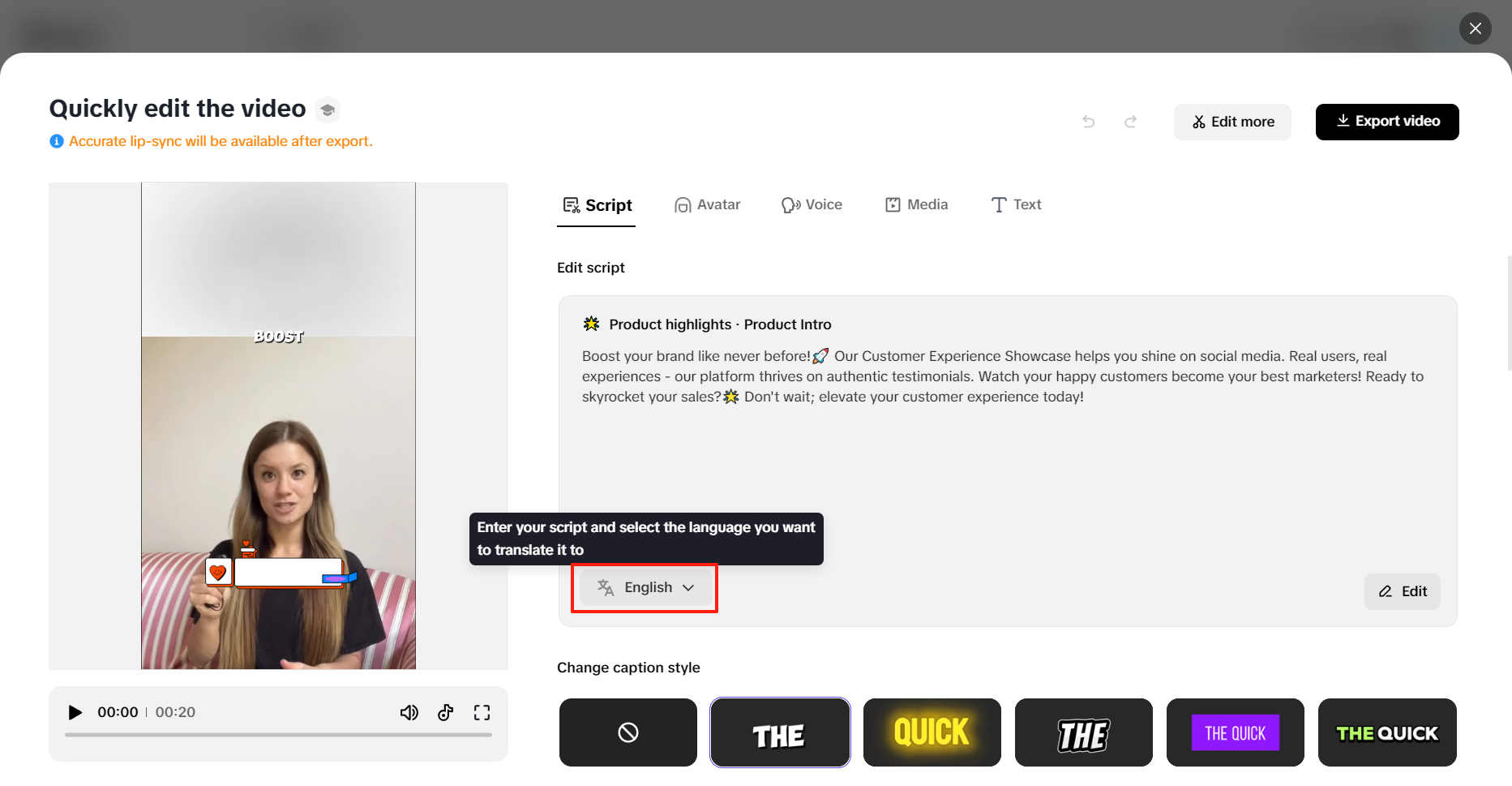 Multilingual content support