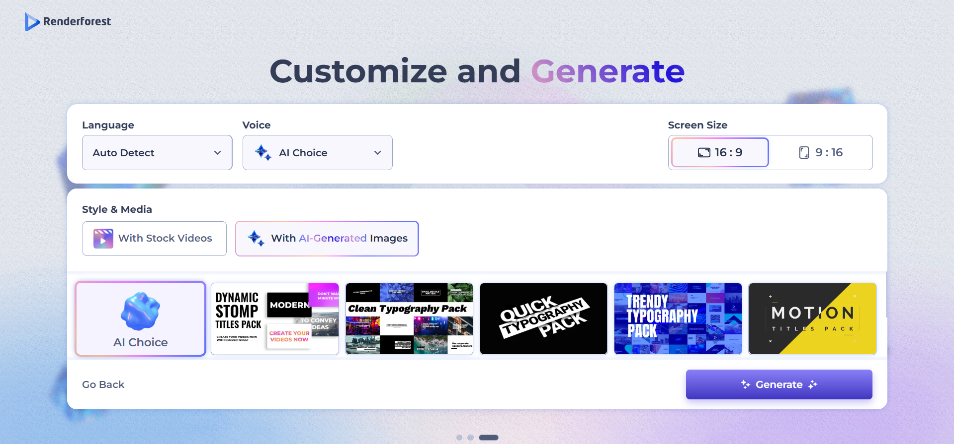 Choose video style