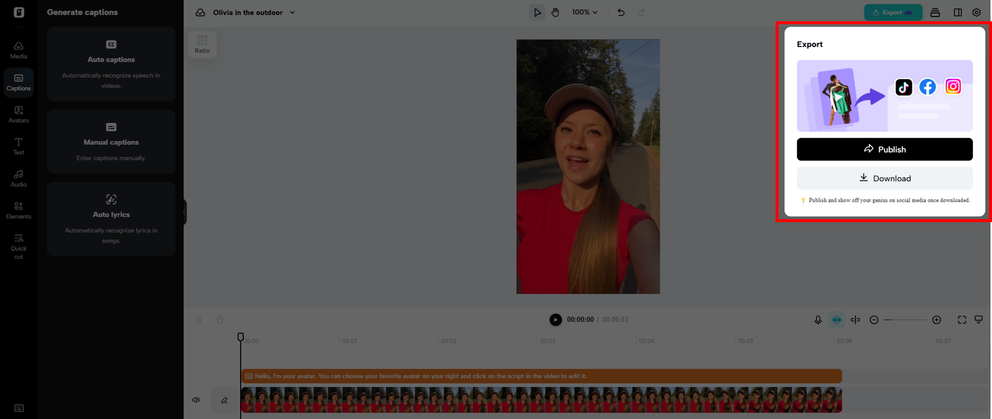 Export and share
