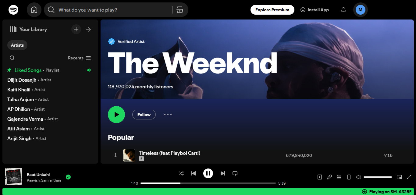 The Weeknd - einer der Top-Künstler aller Zeiten auf Spotify