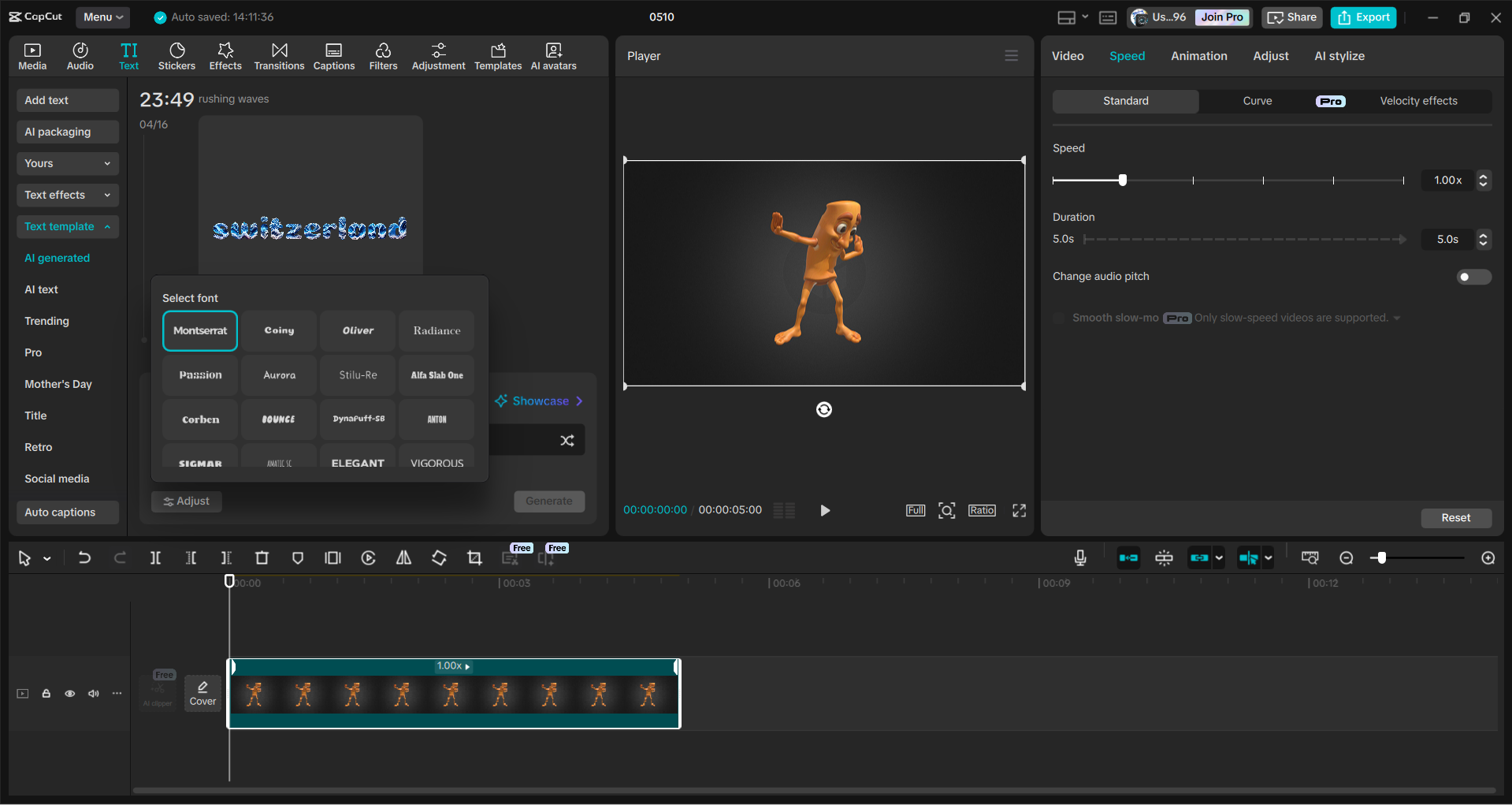 Interface of the CapCut desktop video editor - an easy way to make the tung tung tung sahur meme