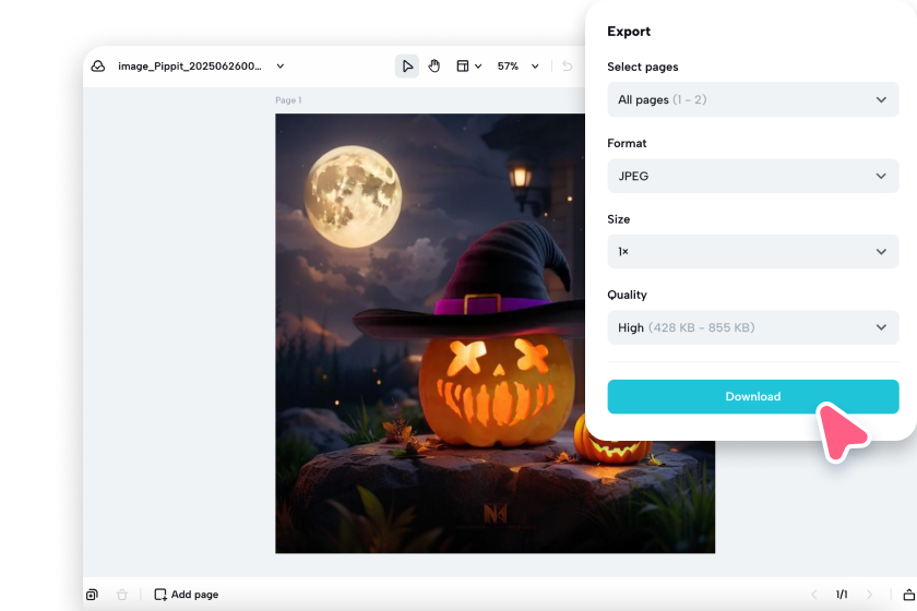 Export the image