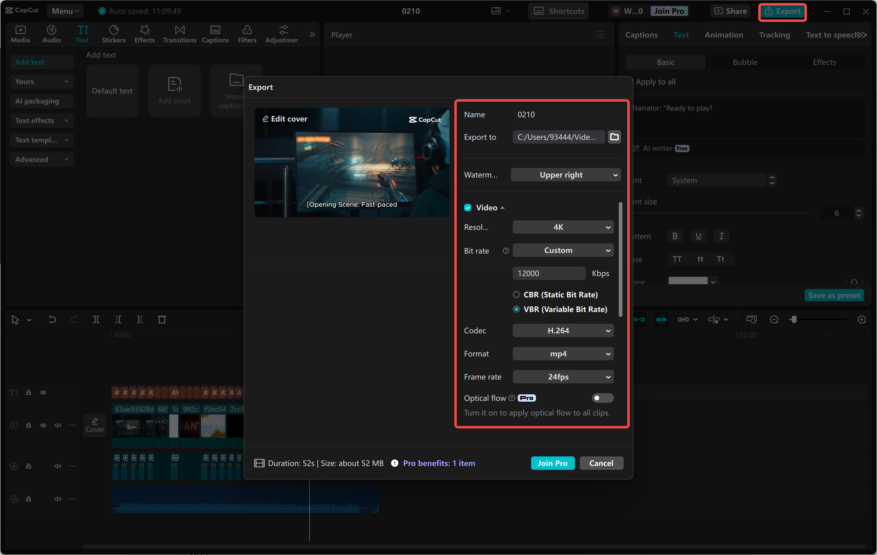 Xuất video từ trình CapCut chỉnh sửa video trên máy tính để bàn