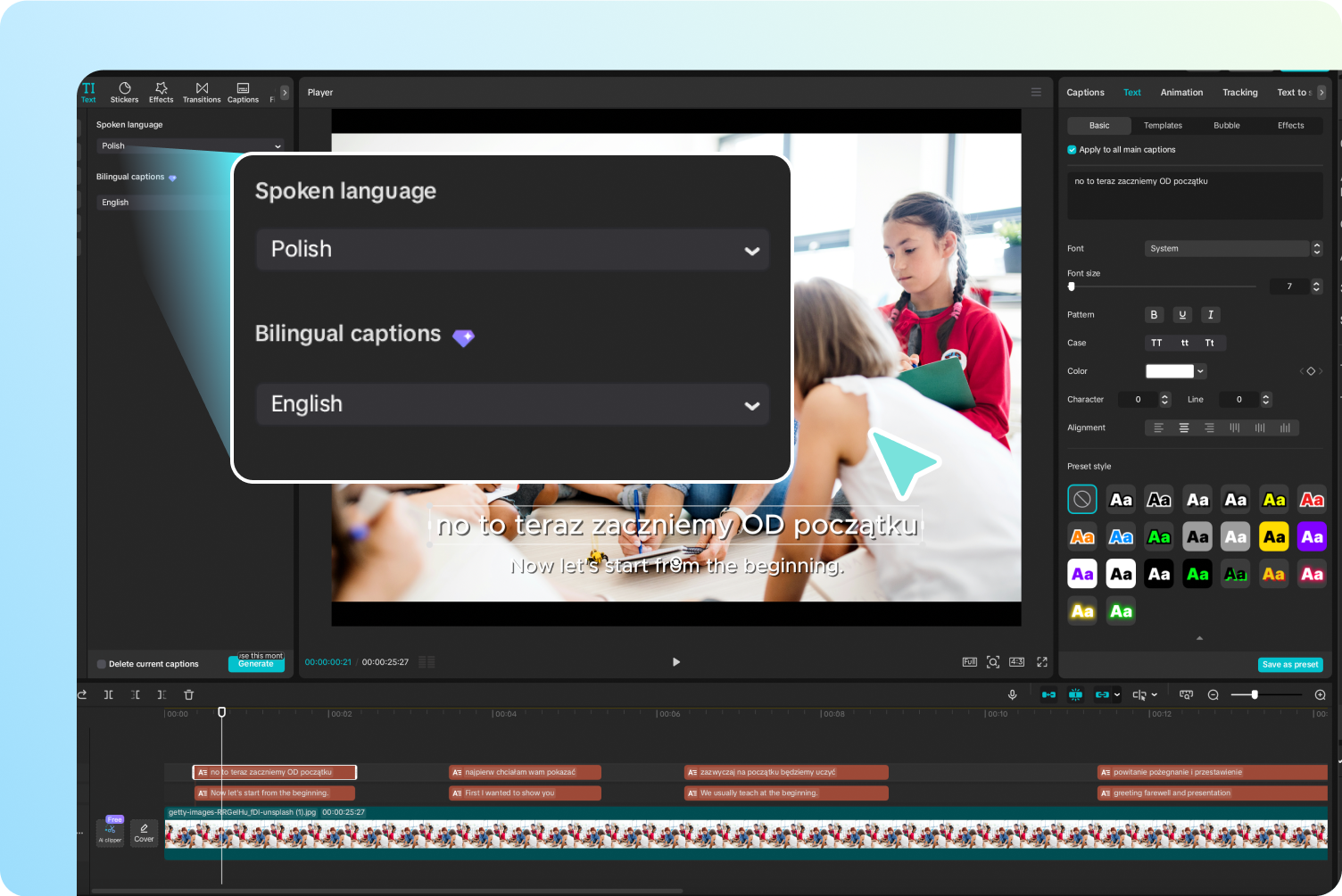 Translate Polish to English subtitles