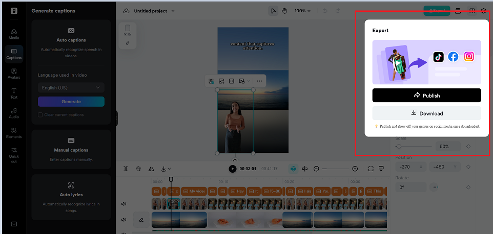 Ekspor dan bagikan video Anda