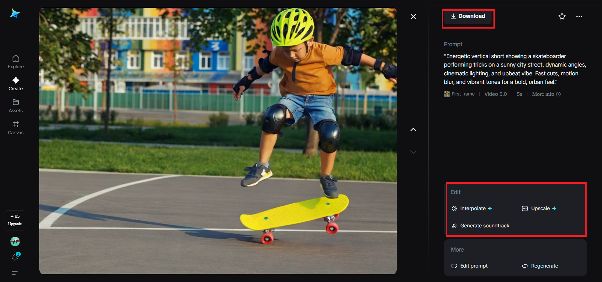 Edit and download