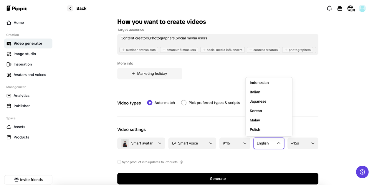 Multilingual settings
