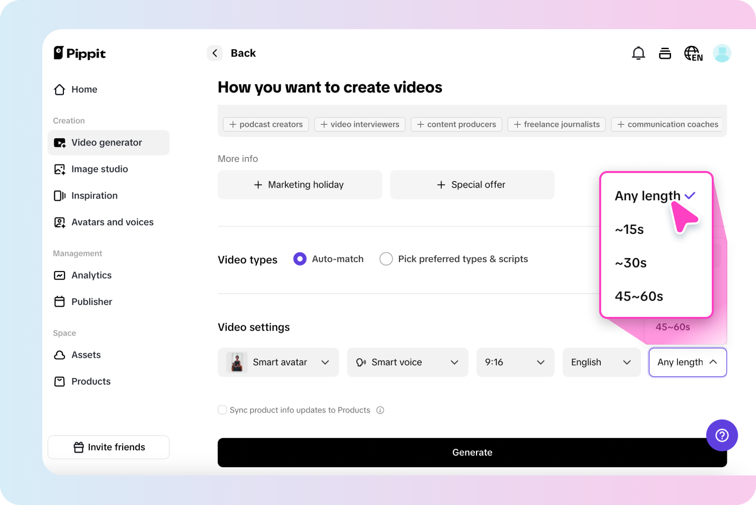 Generate news videos
