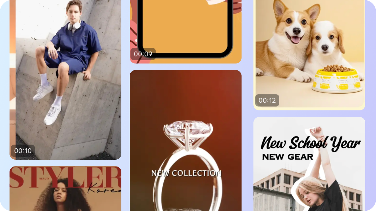 Preset promotinal ad templates 