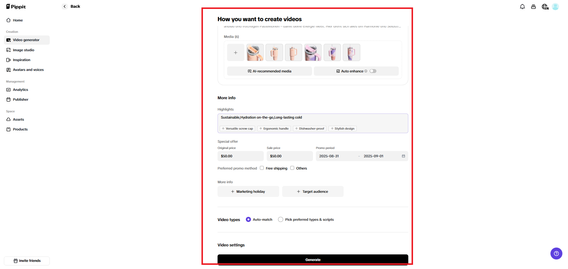 How do you want to create a video page