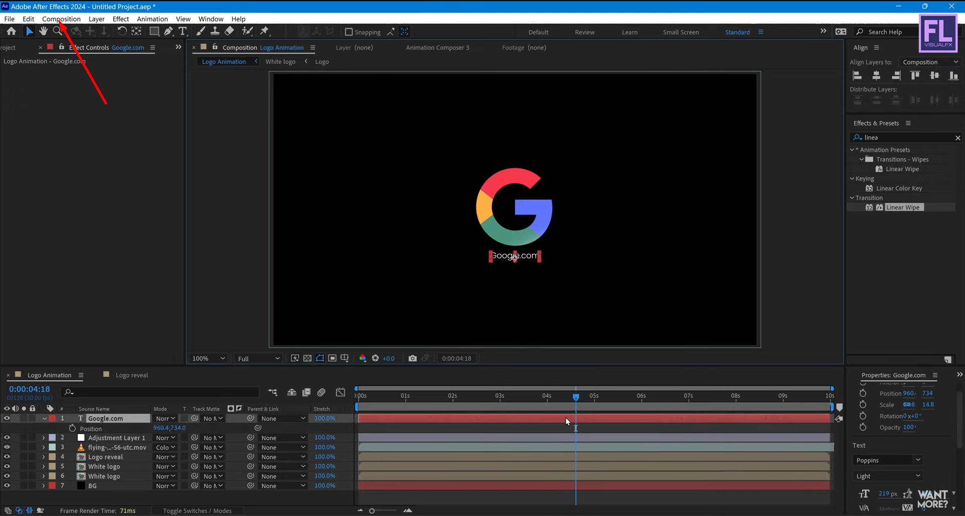 Render or export your logo animation from Adobe After Effects