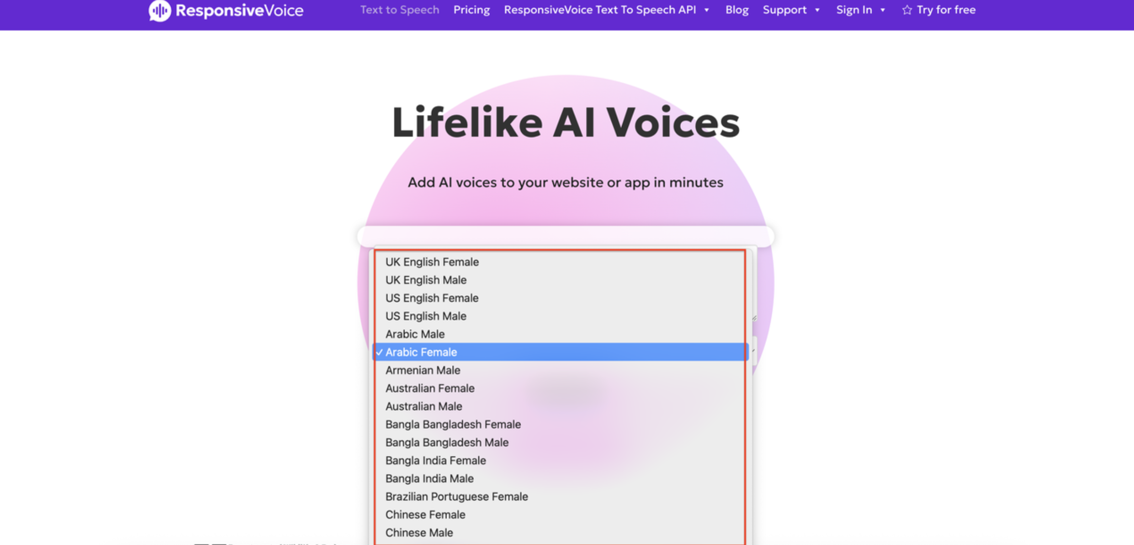 Choose the voice