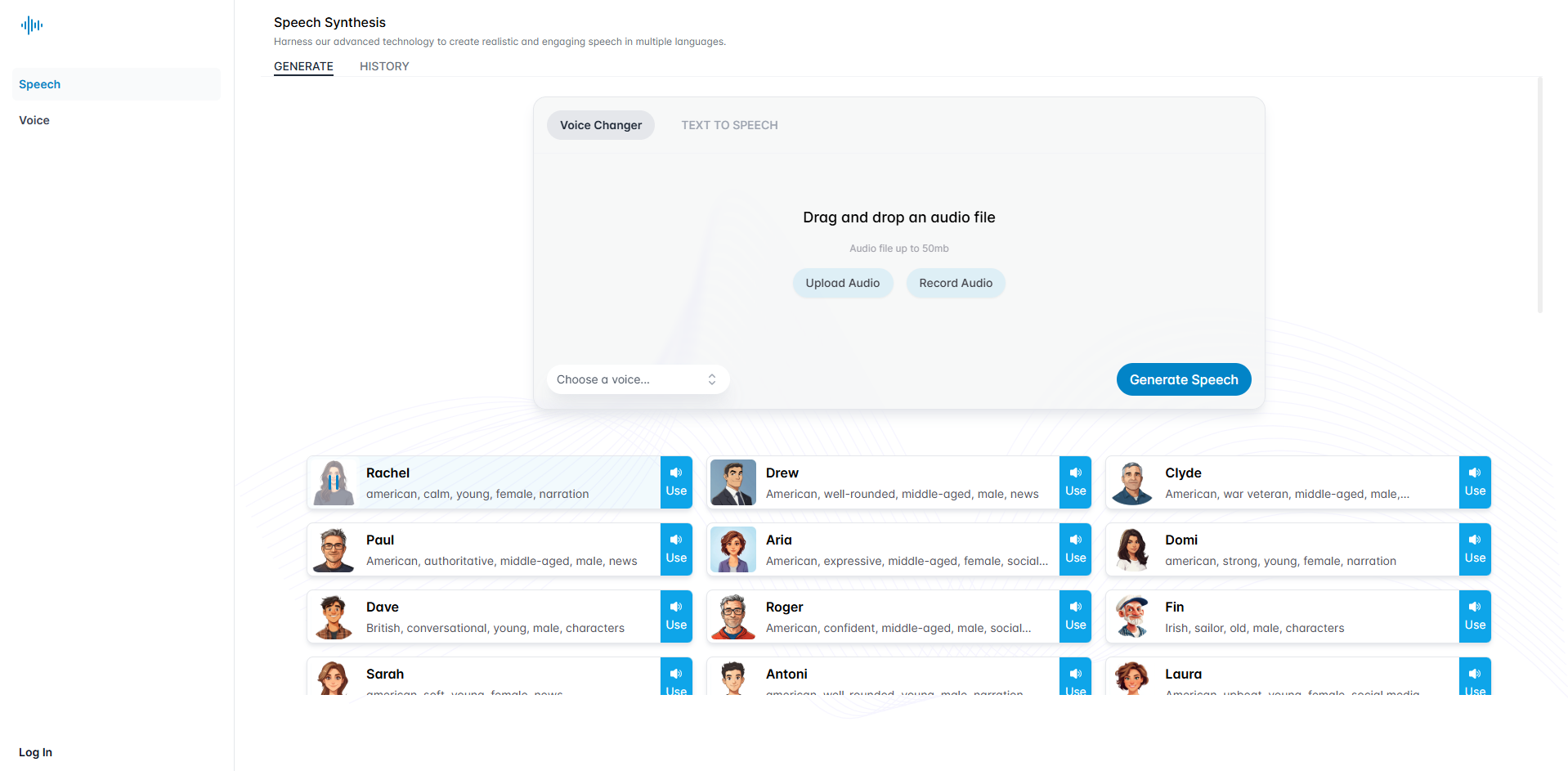 Interfaccia di VoiceChanger - un altro libero online ragazza voice changer