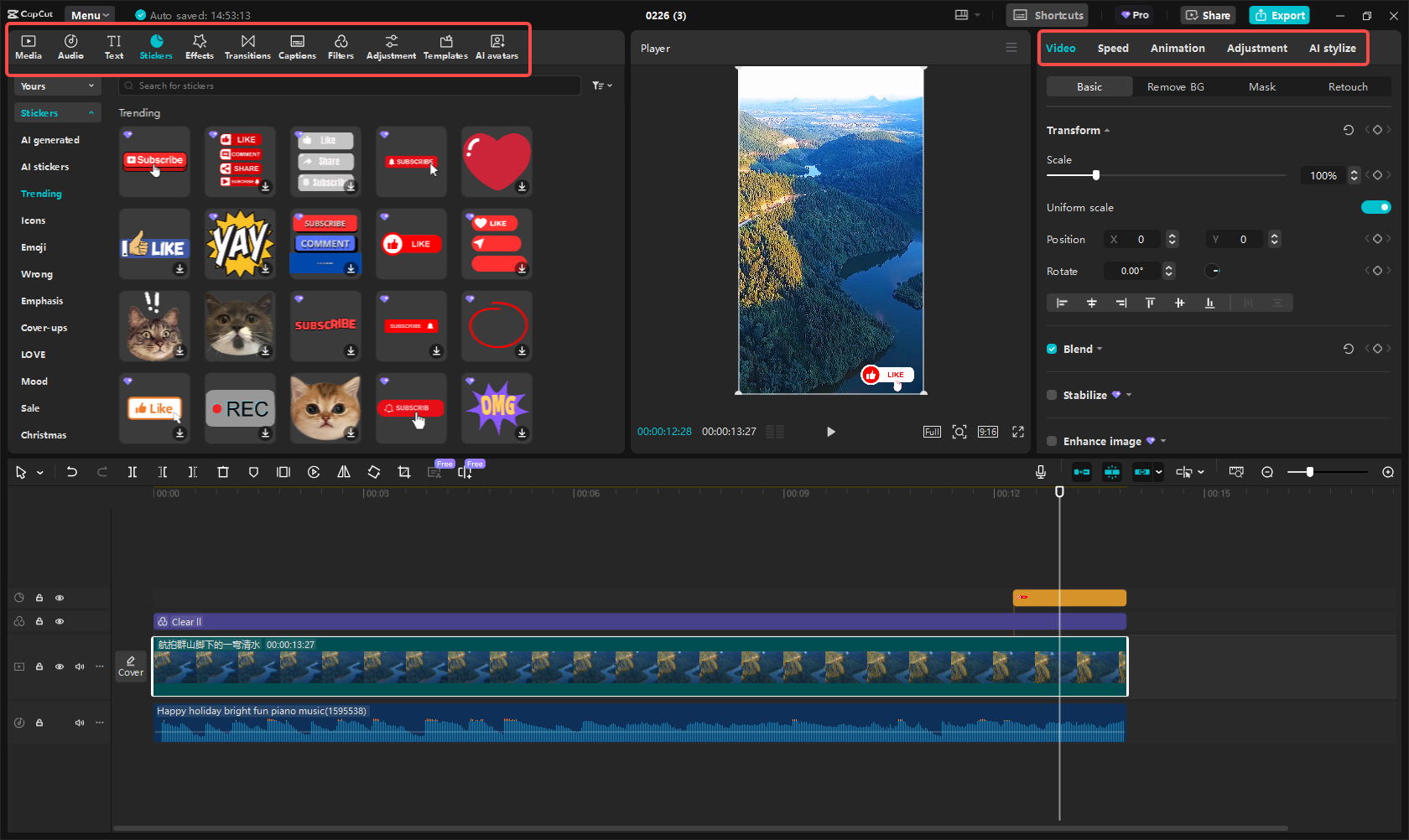 Edit Reel in CapCut