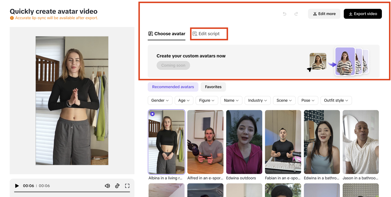 AI avatars & AI Ad script generation