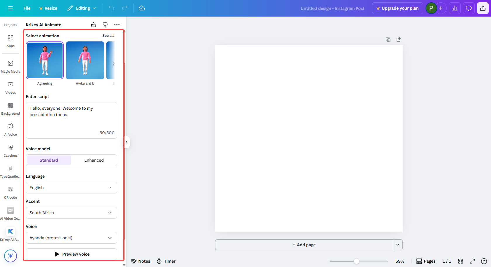 Customize avatar settings