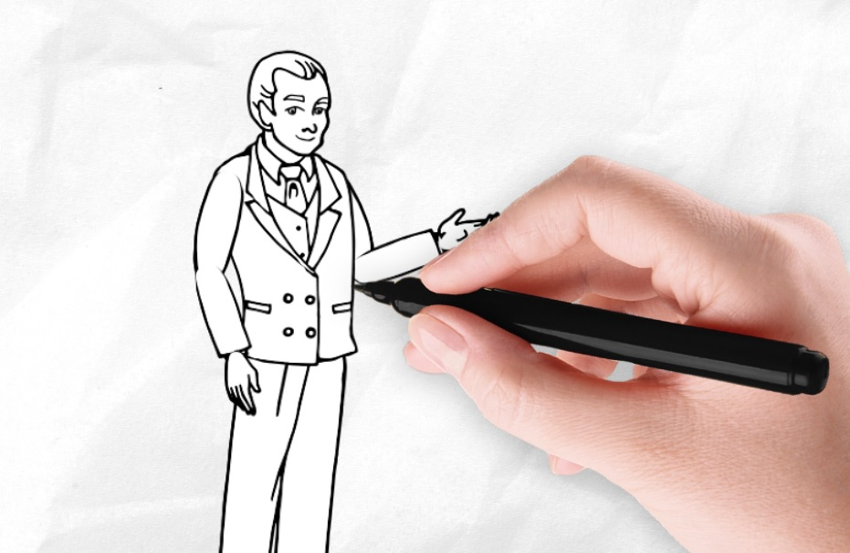 O animație gratuită pentru tablă albă cu voce în off, utilizată în tutoriale și reclame