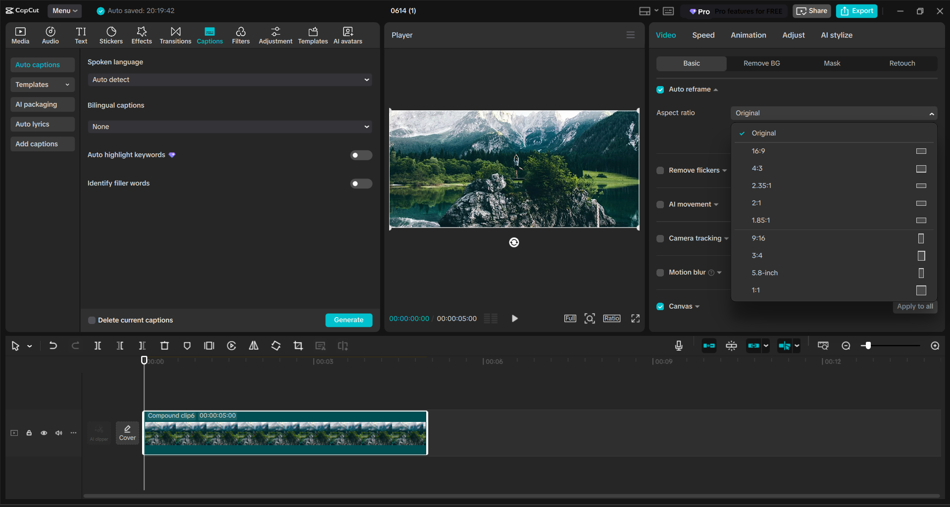 Giao diện của trình CapCut chỉnh sửa video trên máy tính để bàn - một trình chỉnh sửa video miễn phí và thân thiện với người dùng
