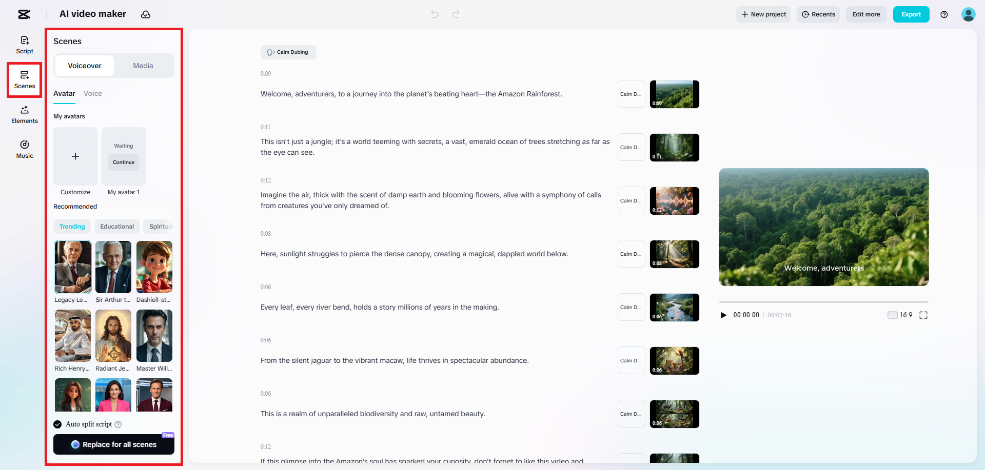 Edit your voice, avatar, or media