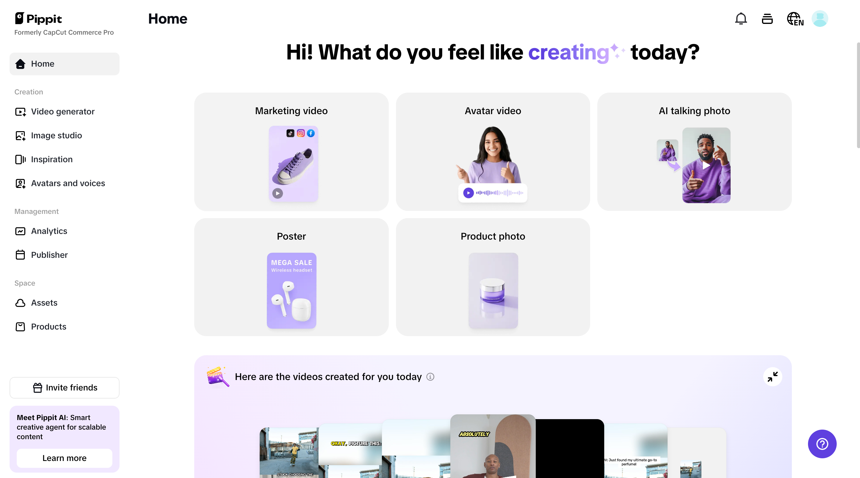 Pippit homepage