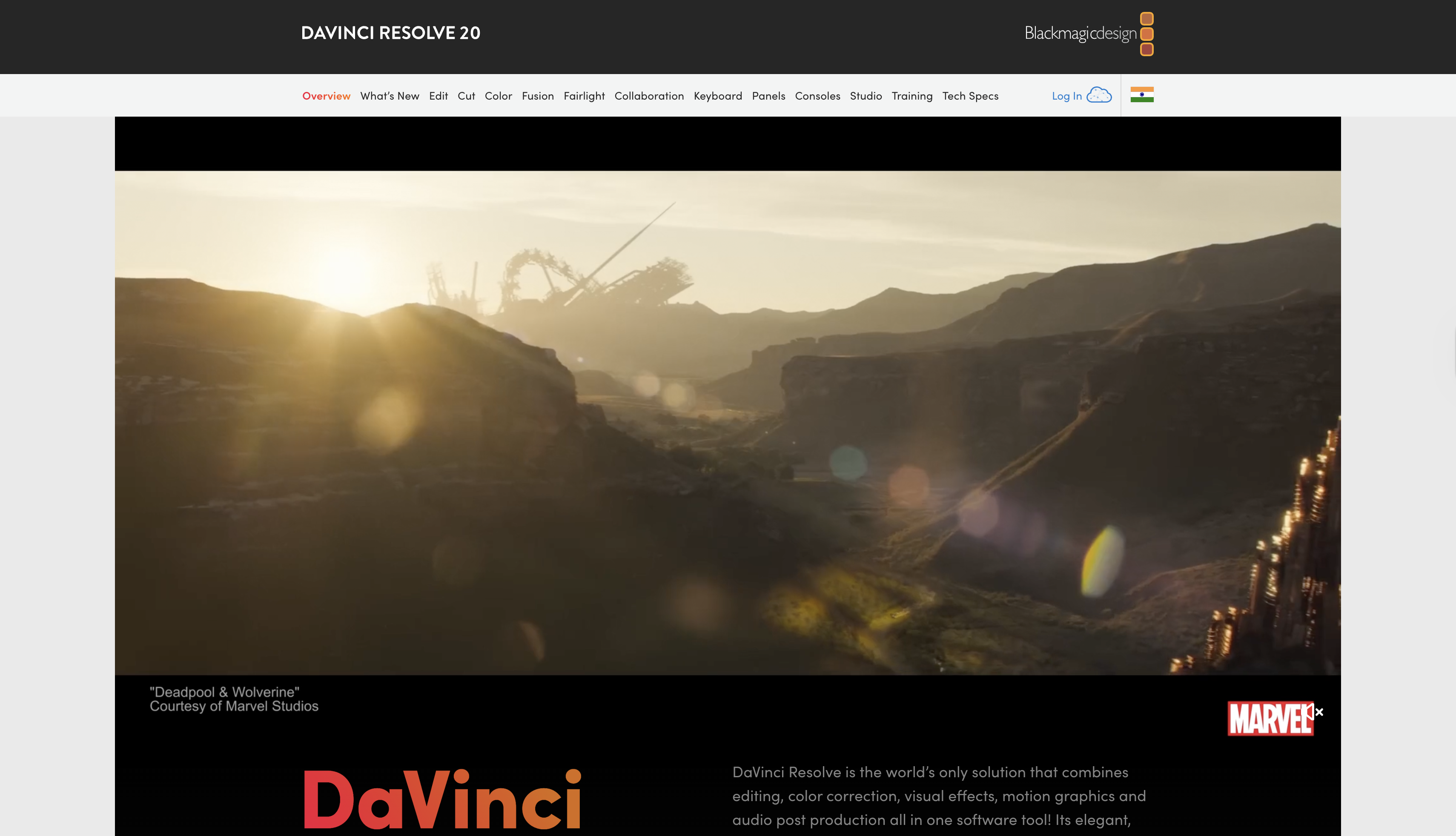 DaVinci Resolve-gränssnitt