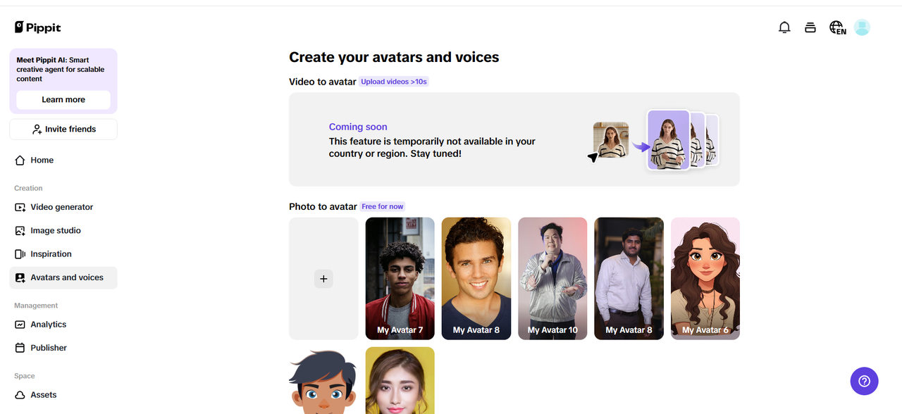Avatar and voiceovers