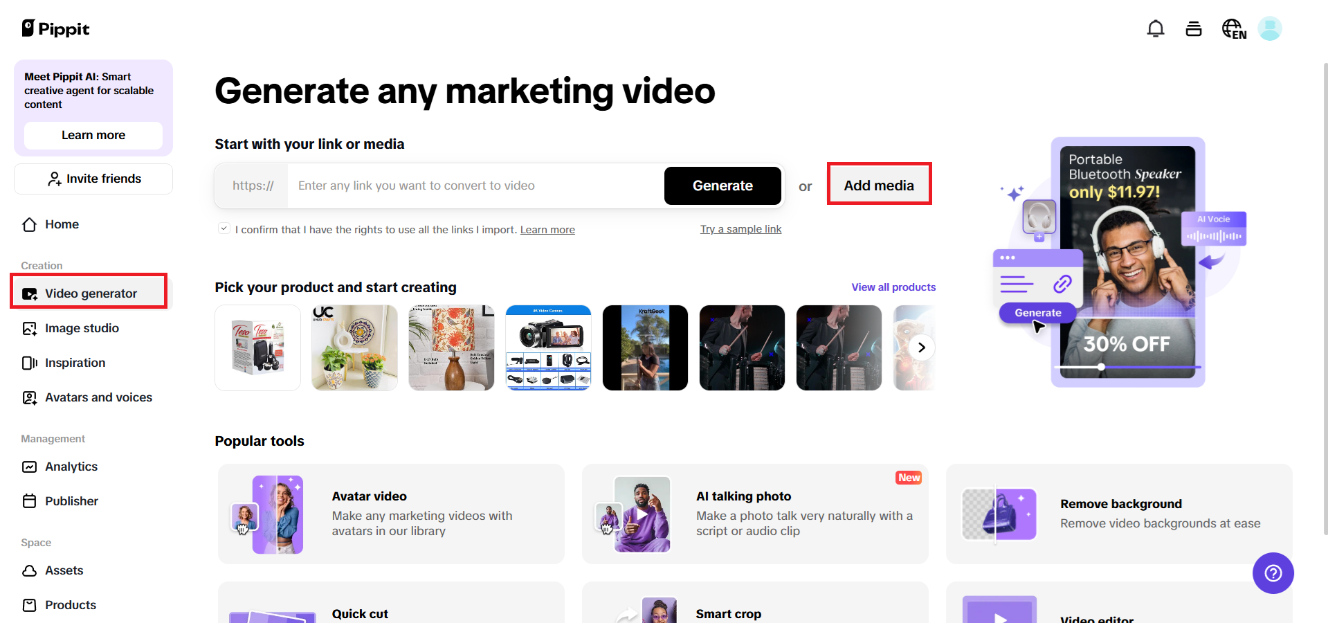 Add media option