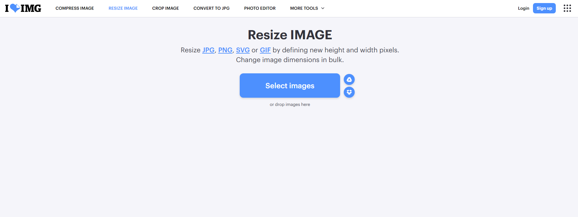 iLoveIMG batch resize images