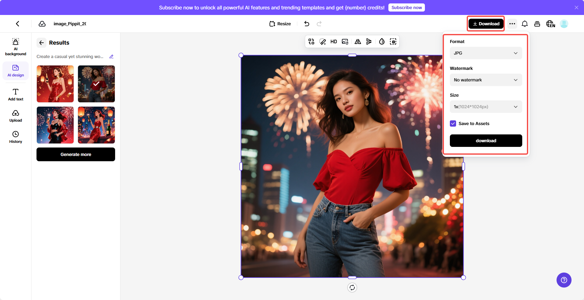 Export your New Year outfit design