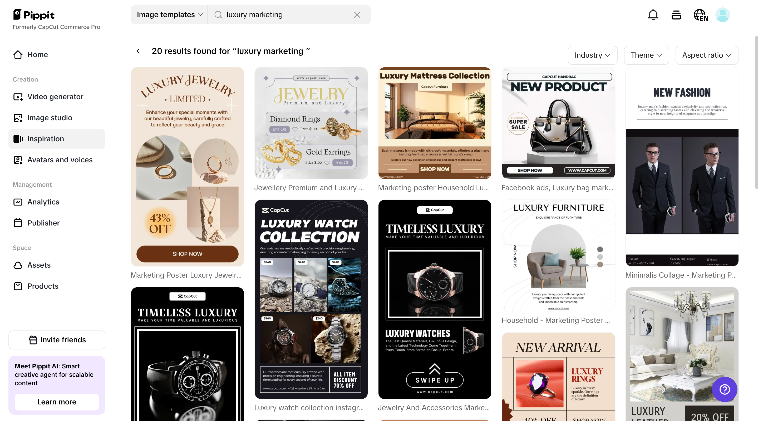 Customizable trending templates